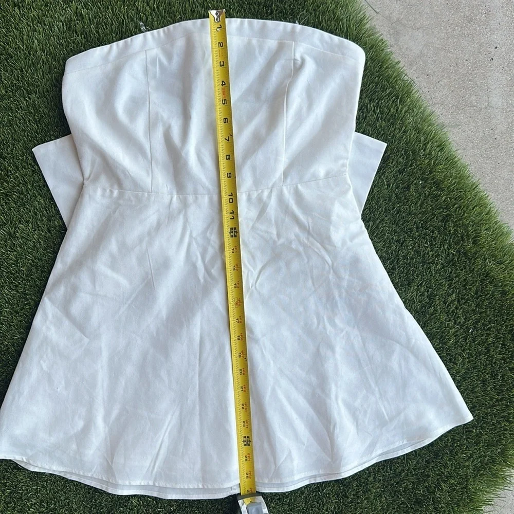 Altar'd State Ivory Strapless Dress Bow in back Women’s Size Large - Picture 4 of 11